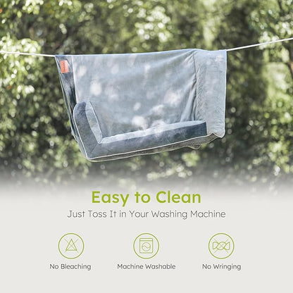 Extra Large Dog Bed, Orthopedic XL Dog Bed with Cooling Gel Memory Foam, Waterproof Pet Bed with Removable Washable Cover, 42" Pet Sofa Couch Dutch Velvet with Bone Toy, Dark Gray