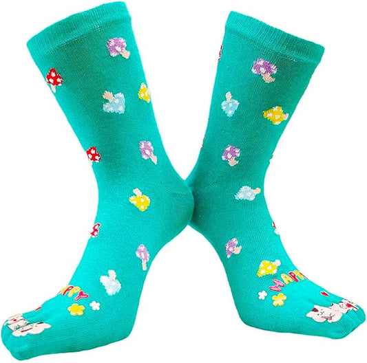 IXITON Women's Toe Socks Five Fingers Socks Cute animal pattern socks Funny cartoon Sports Toe socks