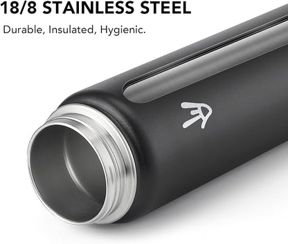 Enerbone 32 oz Insulated Water Bottle, Stainless Steel Bottle with Carrying Strap, Double-Wall Vacuum Insulation Design, Leakproof Sports Bottle with Straw, Keep Drinks Cold or Hot for Hours