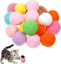 20Pcs 1.6" Cat Toy Balls, Soft Kitten Pom Pom Toys, Plush Interactive Playing Quiet Ball Cats Favorite Toy, DIY Craft Decorations, Training and Sensory Enrichment