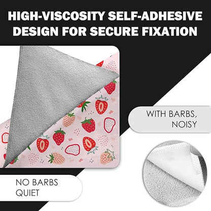 27.6" Cat Grooming Wrap, Self Adhesive Cat Wrap for Cutting Nails, Anti-Escape Calming Cat Swaddle Wrap for Medicine Ear Cleaning, Strawberry Anti-Scratch Cats Burrito Restraint Blanket, Pet Tool