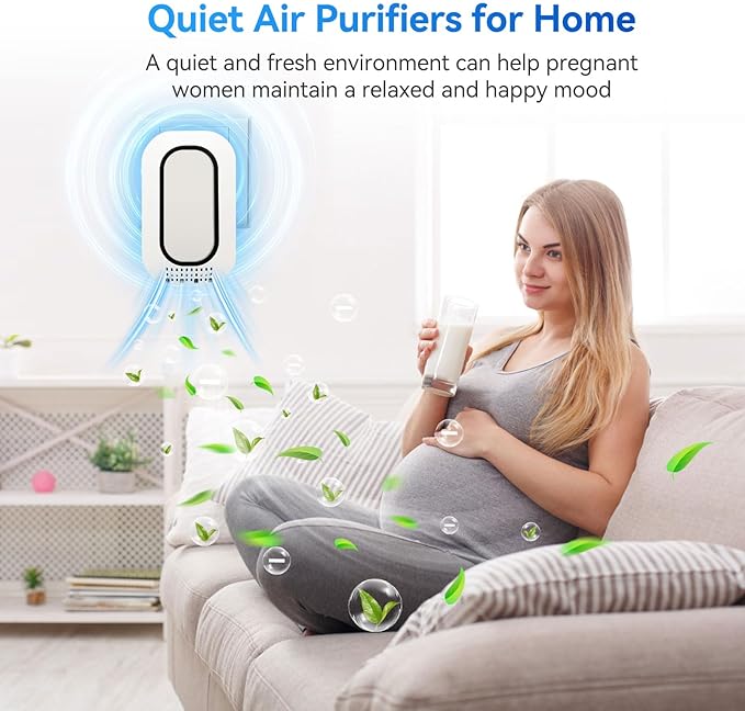 Air Ionizers for Home With 4 Negative Ion Output Heads,Ionizer Air Purifier Plug in With Backlight,Quiet and Energy-Saving, Ideal Air Cleaners for Bedroom,Office,Living Room and Pet Room(4)