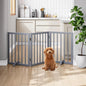 Freestanding Wooden Dog Gate - 24 Inch Tall, Support Feet, Step Over, Indoor