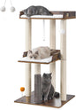 FourFurPets 43.7" Cat Tree, Modern Cat Tree Tower, Cat Tower for Indoor Cats Large Adult, Cat Condo with Scratching Post, Large Perch and Removable Pads,Rustic Brown