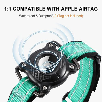Airtag Dog Collar with Martingale Design, IP68 Waterproof Air Tag Collar Holder, Adjustable Reflective Soft Padded Nylon Dog Collar for Large Medium Small Dogs