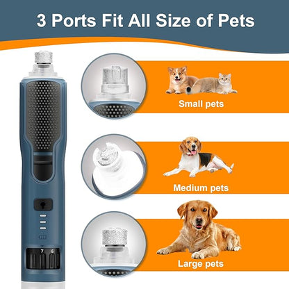 Dog Nail Grinder 7-Speed & 360° LED Light, Professional Pet Nail Grinder for Dogs and Cats, Electric Dog Nail Trimmer Painless Paws Grooming & Smoothing Tool for Large Medium Small Dogs Cats Pets