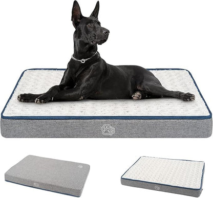 EMPSIGN Reversible Cool and Warm Dog Bed for Crate Pad, Pet Beds with Washable and Removable Cover, Dog Crate Beds Sleeping Mats, Beds for Dogs Crate for Large Medium Small Dogs, Grey