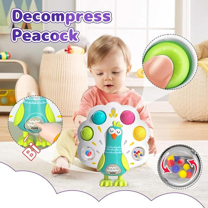 5 in 1 Baby Toy for 12 18 Month, Learning Toys for Babies 12-18 Months, Baby Busy Cube, Stacking&Sensory, Pull String&Piano Xylophone Toy, Birthday Gift for 12+ Month
