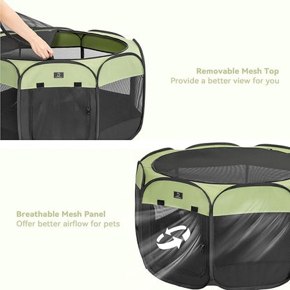 A 4 Pet Portable Cat Playpen for Small Dogs, 27" Small Kitten Playpen, Suitable for Puppy/Cats/Rabbit/Chick, Cat Play Pen with Mesh Panel(11”W × 7.5”H)