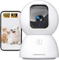 3K Pet/Dog/Cat Camera with Phone App, No-Subscription Local Person/Pet/Face Detection, 5G Security Camera Indoor, PTZ WiFi Cameras for Home Security, 0-Glow Night Vision, Full Duplex Audio