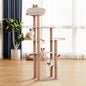 68" Large Cat Tree, Solid Wood Multi-Level Cat Tower with Scratching Posts, Fun Toys, and Washable Plush Platform for Indoor Cats