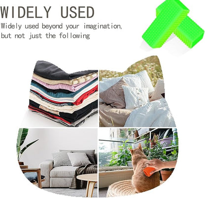 2pcs Pet Dog Cat Hair Remover, Pet Hair Removal Tool, Hollow Cleaner Brush for car，Interior, Furniture, Sofa (green and green)