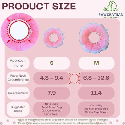 Adjustable Comfy Flower Style Elizabeth Collar for Cats and Puppies Soft Recovery Cone Pet Protective Neck Collar (Pink, Medium)