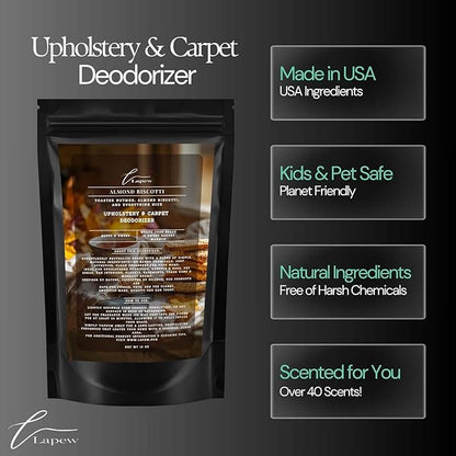 Almond Biscotti Carpet Freshener Powder: Powerful Odor Eliminator for Home, Upholstery Deodorizer, Carpet Deodorizer, Pet Urine, Cat Litter Box - Nutmeg & Spice Fragrance