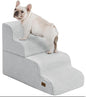 Dog Step for Bed, Dog Stair 4-Step 35D Pet Stair 19.7" H for High Bed or Sofa Non-Slip Balanced Pet Step Indoor, Light Grey