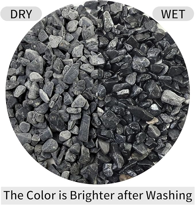 5lbs Black Pea Gravel, 3/8 Inch Decorative Pebbles Succulent Rocks, Black River Rocks Stones for Planters Vase Landscaping and Outdoor Garden Rock