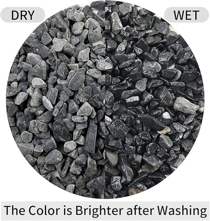 5lbs Black Pea Gravel, 3/8 Inch Decorative Pebbles Succulent Rocks, Black River Rocks Stones for Planters Vase Landscaping and Outdoor Garden Rock