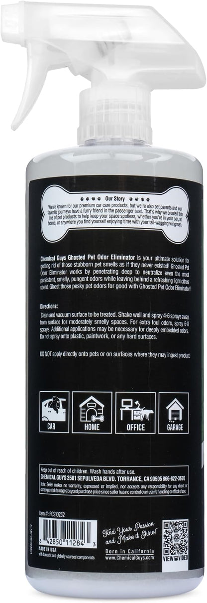 Ghosted Pet Odor Eliminator, Refresh Your Home, Car, Office, & More, from Chemical Guys (32 Fl Oz) - Fresh Citrus Scent - PCS10232