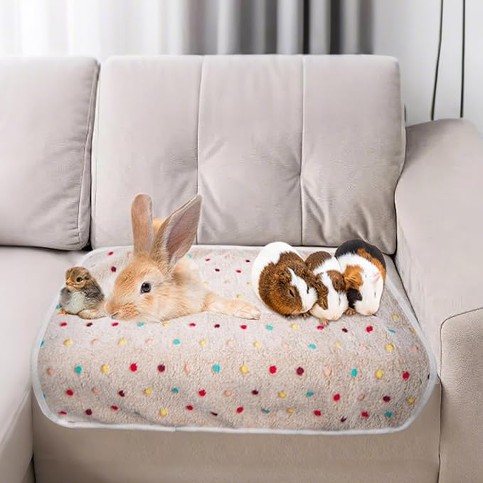 6 Pack Guinea Pig Cage Liner, Washable Guinea Pig Fleece Blankets Beding Accessories, Flannel Throw Warm Sleep Mat, Pet Pee Pads for Small Animal Hamster Rabbit Puppy Cat (30x20 Inch)