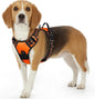 Eagloo Dog Harness Small Sized Dog, No Pull Service Vest with Reflective Strips and Control Handle, Adjustable and Comfortable for Easy Walking, No Choke Pet Harness with 2 Metal Rings, Orange, S