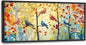 Extra Large Framed Abstract Bird Forest Wall Art,Colorful Birds Birch Tree Wall Decor Pictures for Living Room,Canvas Print Painting Modern Artwork Bedroom Office Bathroom Home Decor 60L x 30W