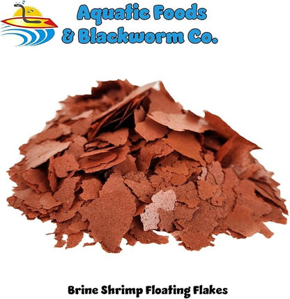 Aquatic Foods Inc. Brine Shrimp Flakes for Freshwater Cichlids, Angels, Tetras, Guppies, Marine Tangs, Butterflies, Angelfish, Anthias, Clown Fish. WL…1-lb (2 x 1/2-lb Bags)