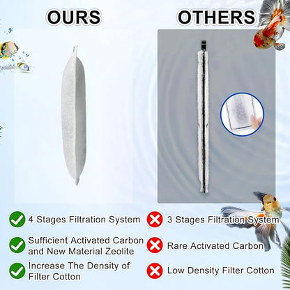 10 Pack Large Replace Filter Cartridge for Whisper EX Filter, Fish Tank Carbon Filter Cartridges for Aquarium, Compatible with Whisper EX30/EX45/EX70 Filters