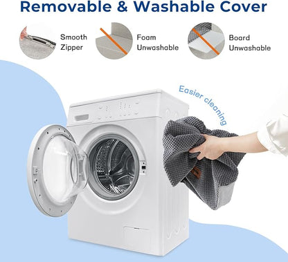 Dog Stairs for Large Dogs - Extra Wide Pet Stairs 2 in 1 with Zippers Suitable for Couch and Bed, Foam Dog Steps with Non Slip Bottom Grey 4 Steps, Grey