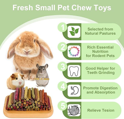 70PCS Rabbit Chew Sticks, Bunny Guinea Pig Toys for Teeth Natural Timothy Hay Sticks for Rabbit Chinchilla Guinea Pig Bunny Hamster - Chews Toys for Small Rodents' Teeth