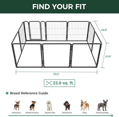 FXW Homeplus Unleashed Indoor Dog Playpen - Stress-Free and Safe Play, Heavy Duty 24 Inch 5 Acrylic Panels + 5 Wire Panels Dog Pen for Puppy and Small Dogs, Black│Patented