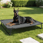 Elevated Dog Bed, Outdoor Dog Bed Raised Bed Cooling Waterproof Pet Beds Cots Stable and Easy Assembly, Teslin Fabric with 1.2mm Thick Iron Frame, Breathable, Ultra-Sturdy，Grey, 48 * 32 * 8.7