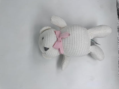 100% Organic Cotton Baby Stuffed Animals White Teddy Bear for Newborn 6.5"