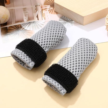 4Pcs Cat Nail Caps, Cats Booties Mittens Paw Covers Caps Shoes for Bathing Shaving Checking Nail Cutting, Pet Grooming Socks AntiScratch Adjustable Pet Claw Protector Foot Sleeves, Grey M