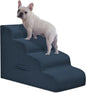 Dog Steps for Small Dogs, 4-Step Pet Ramp Stairs for High Beds and Sofa, Non-Slip Pet Stairs for Small Dogs and Cats, Removable and Easy to Clean Cover, Navy