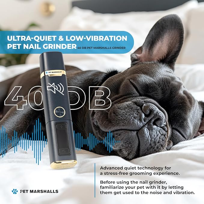 3-in-1 Cat & Dog Nail Grinder with Clipper & File, Quiet LED Trimmer, 3-Speed Pet Grooming Tool, Rechargeable 2000mAh Battery