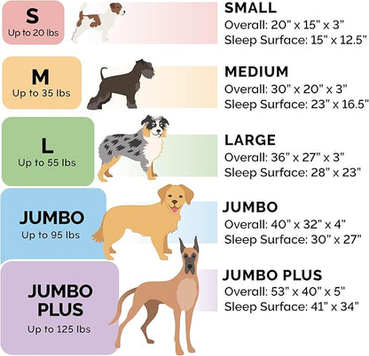 Furhaven Cooling Gel Dog Bed for Large Dogs w/ Removable Bolsters & Washable Cover, For Dogs Up to 125 lbs - Plush & Suede Sofa - Gray, Jumbo Plus/XXL