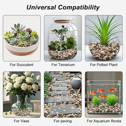Fish Tank Rocks,Virekm River Rocks, Decorative Ornamental Pebbles Garden Landscaping Stones Gravel Filler for Home Decoration Flower Bed Fish Tank Plants Vases Succulents (10 Pounds)