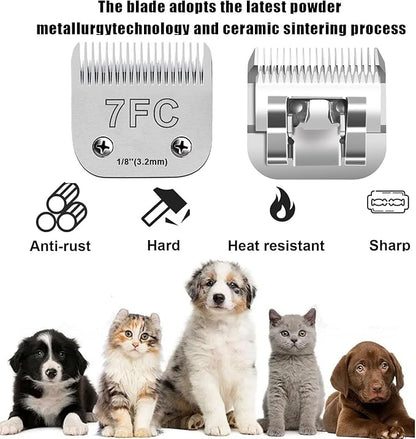 5Pack Dog Grooming Blades Compatible with Andis Dog Clippers,Dog Clipper Blades Compatible with Oster A5,Wahl km10 Dog Clippers for Animal Dog Cat Horse,Stainless-Steel Blade Sharp