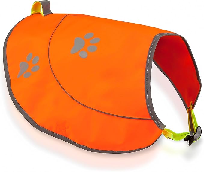 Dog Reflective Vest - Comfortable Jacket Safety Hunting, High Visibility for Dogs with Elastic Straps and Clasp Closure- Orange, X-Small