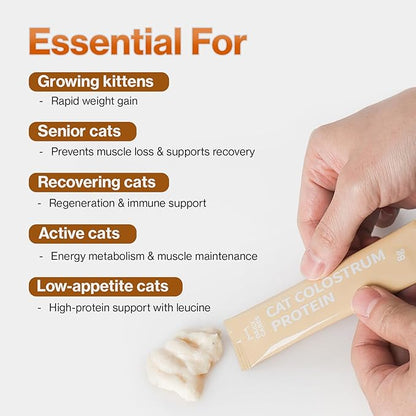 Dr.by Cat Colostrum Protein Cat Supplement Immune Support Muscle Growth, Gentle on Digestion for Kittens, Adult&Senior Cats with Goat Milk, Whey Protein Isolate, Colostrum Lickable Formula