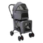 2 Tiers Pet Stroller,4 Wheel Dog Stroller Cat Strollers,3.07lbs Pet Gear Foldable Jogger Travel Cart,Grey Cat Carrying Cart with Storage Basket for Small Medium Pet (Grey)