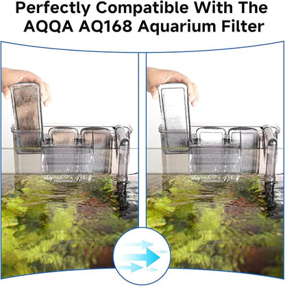 AQQA 6 Packs Aquarium Filter Cartridges with Activated Carbon - Remplacement Fish Tank Filters Cotton