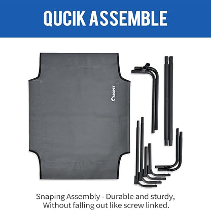 Elevated Dog Beds Extra Large Raised Dog Cots Outdoor Dog Bed Waterproof Pet Cots Stable and Easy Assembly, Teslin Fabric with 1.2mm Thick Iron Frame, Breathable, Ultra-Sturdy，Grey, 54*37*8.7