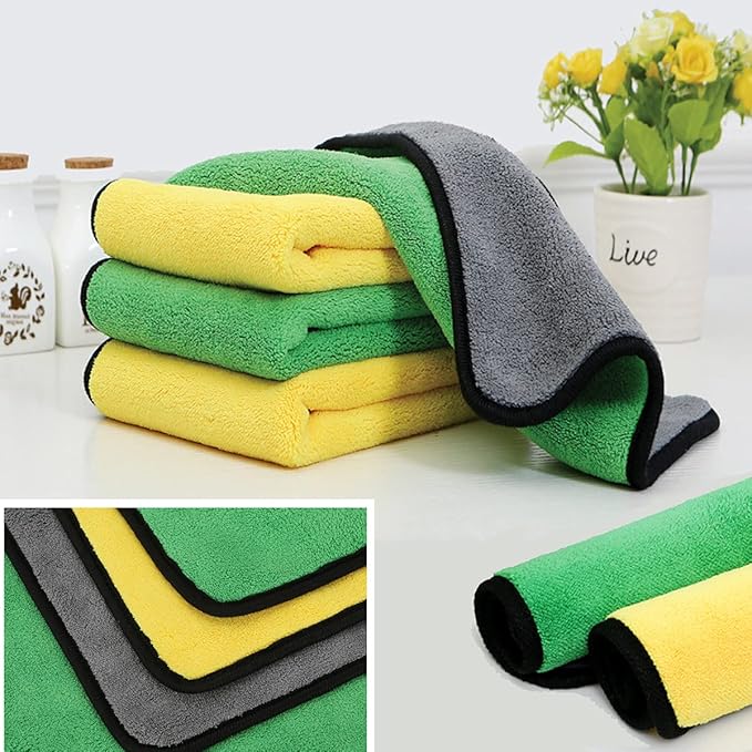 Dog Towel - 2 Pack Large Dog Bath Towel Super Absorbent Microfiber Beach Towels for Quick Drying Small Medium Large Dogs and Cats, Machine Washable,55.1x27.5 inch,Yellow Green