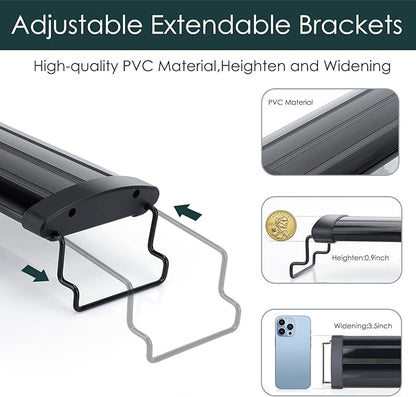 AQQA Aquarium Light,Full Spectrum LED Fish Tank Lights,12"-54" Adjustable Multi-Color White Blue Red Green LEDs with Extendable Brackets,14W-31W for Freshwater Plants (14W (12"-18"))