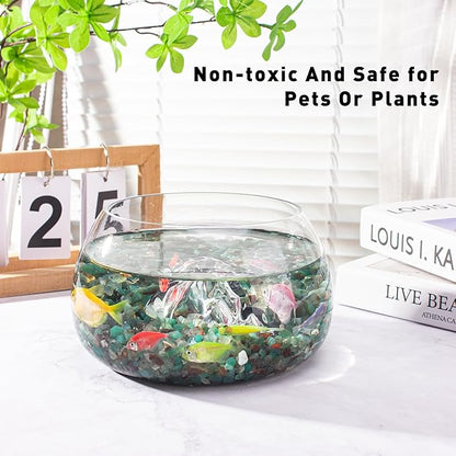 3 Lb Green Agate Crushed Stone Crystal Chips Bulk, Natural Polished Aquarium Stones Pebbles Irregular Decorative Rocks for Fish Tank, Vase Fillers, Succulent Plants Decor