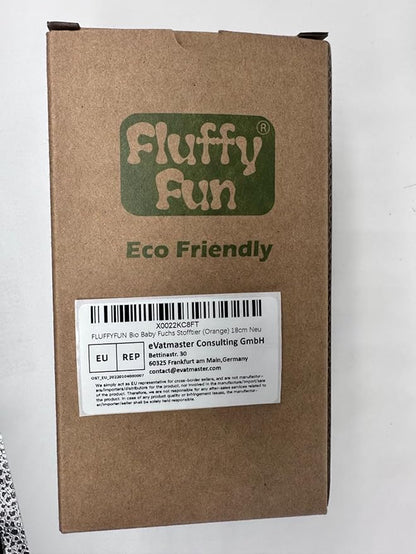 100% Organic Cotton Baby Toys Orange Fox Stuffed Animals for Newborn 7.1"