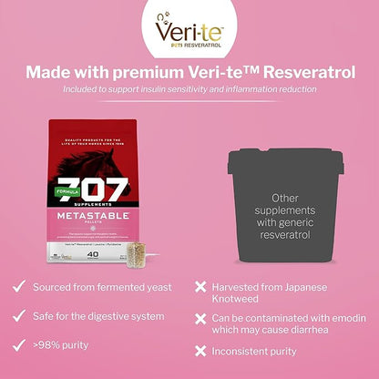 Formula 707 MetaStable Pellets for Horses 5 lb Bag – 40 Servings – University-Studied Support for Horses with Laminitis, Insulin Resistance & Metabolic Disorders