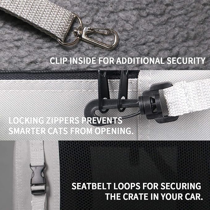 Extra Large Cat Carrier Soft Sided, Portable Small Dog Carrier for 2 Cats, 24"x16.5"x16" Car Travel Folding Comfortable Design with Bowl, Blue