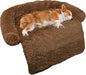 GGIB Calming Dog Bed Fluffy Plush Dog Mat for Furniture Protector with Removable Washable Cover for Large Medium Small Dogs and Cats (Medium, Brown)
